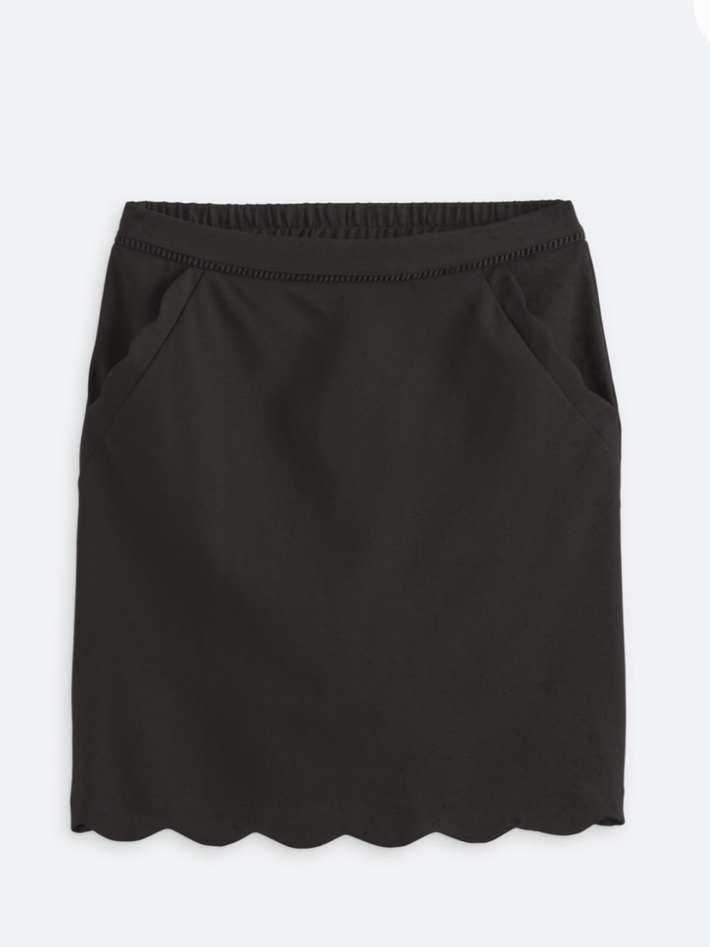 Black Scallop Hem Women’s Skirt